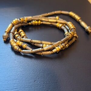 Gold brass and metal silver Necklace wrap.
